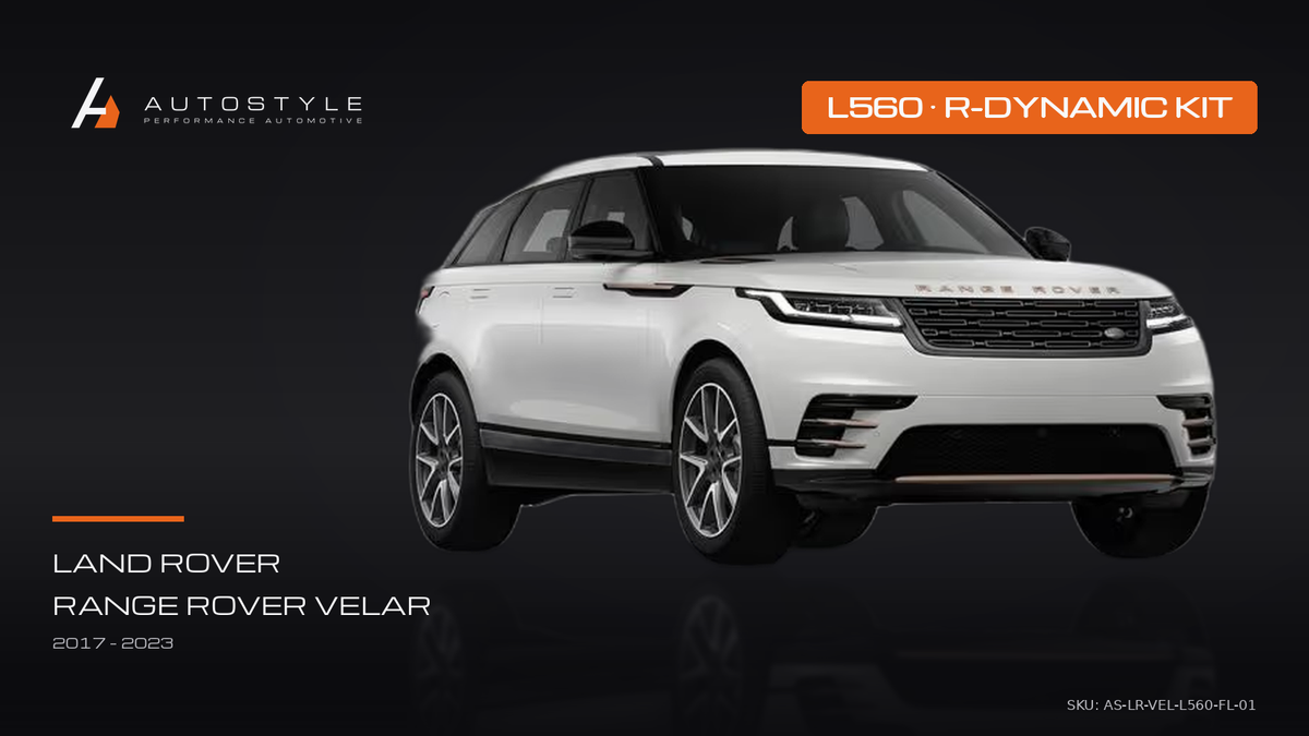 White Range Rover Velar L560 with R-Dynamic front bumper kit