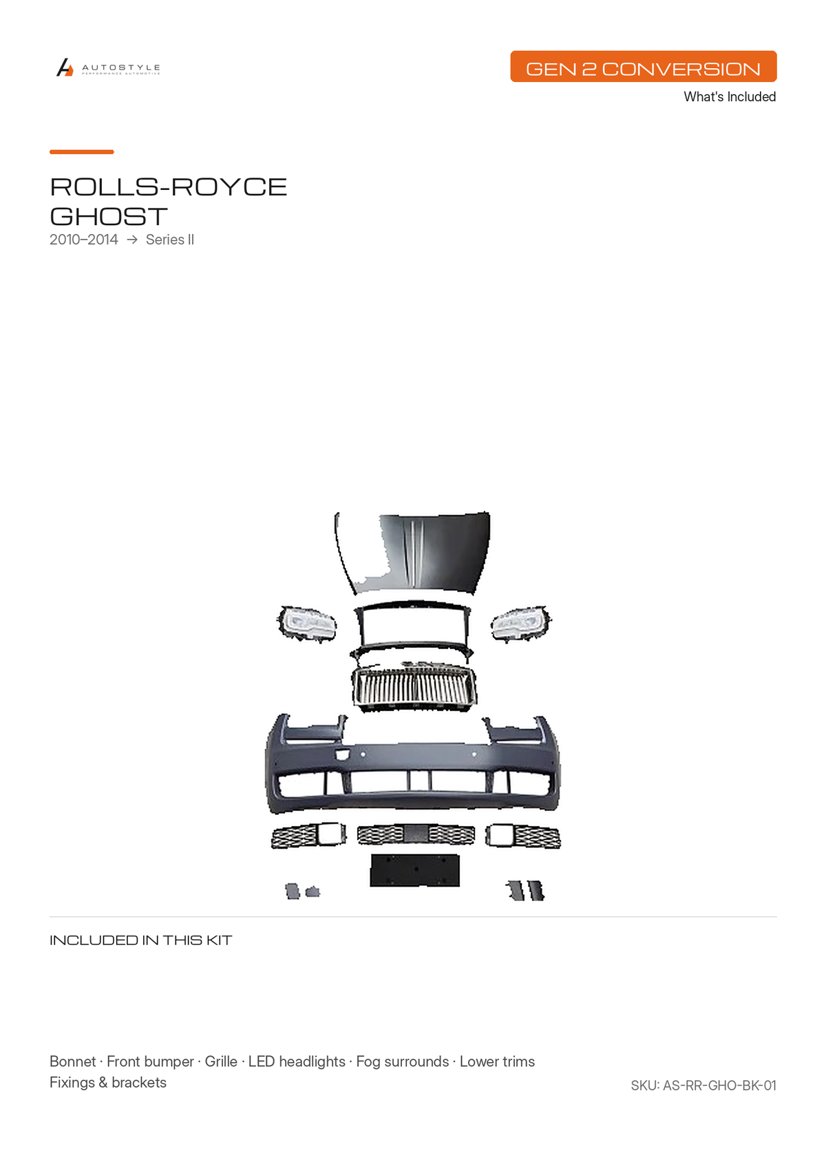 Rolls-Royce Ghost Series I to Series II front conversion
