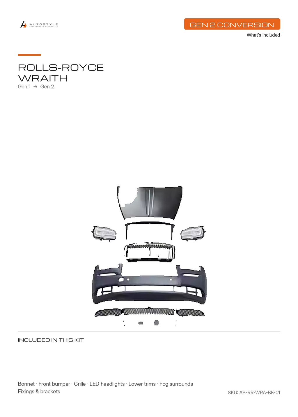 Rolls-Royce Wraith Gen 1 to Gen 2 front conversion
